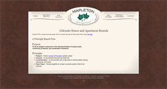 Desktop Screenshot of mapletonmanagement.com